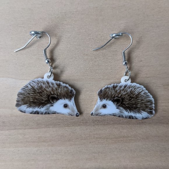 None Jewelry - Hedgehog Acrylic Drop Earrings